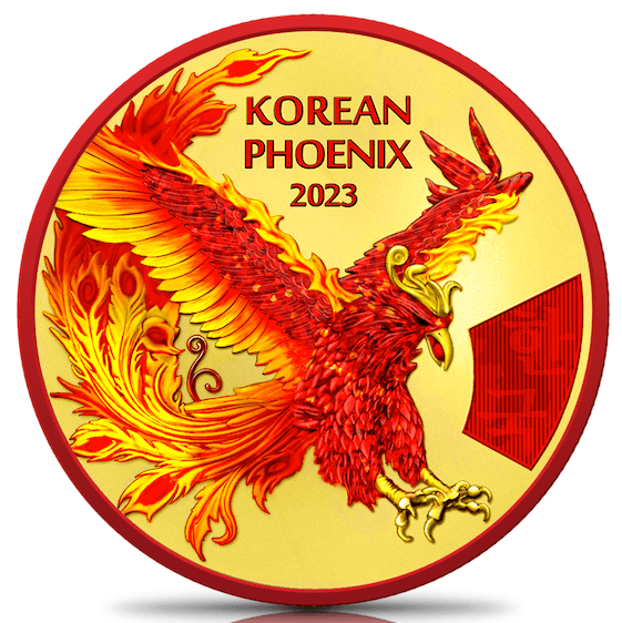 Imagen para 1 oz KOMSCO Korean Phoenix Silver Coin Colorized